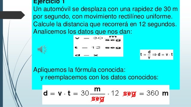 EJERCICIOS DE MOVIMIENTO RECTILINEO UNIFORME RESUELTOS