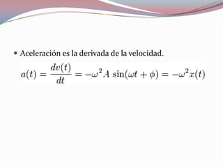 Aceleración es la derivada de la velocidad.