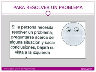 PARA RESOLVER UN PROBLEMA Presentación Creada por Rosy Ocampo 01/09/2007 