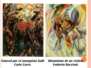 Funeral por el anarquista GalliCarlo CarráDinamismo de un ciclistaUmberto Boccioni