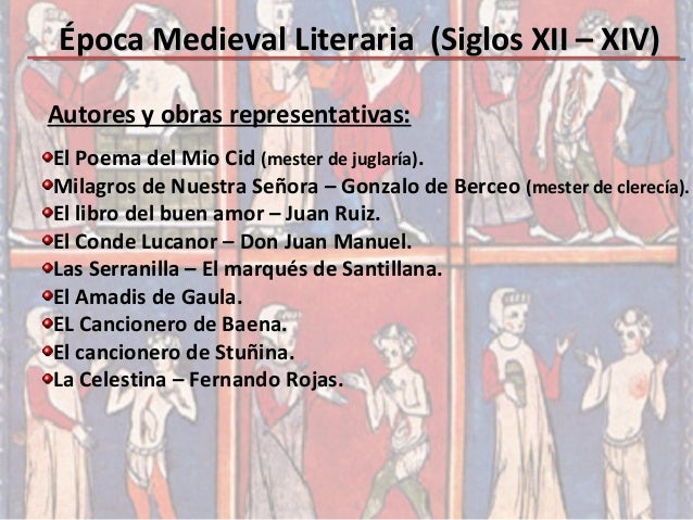 ESPAÑOL 10Movimientos literarios desde la edad media hasta