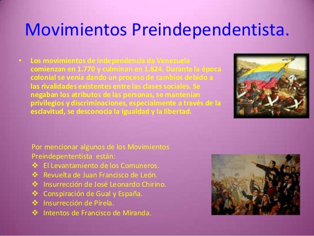 Movimientos preindependentista. Insurreccion de Jose 