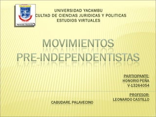 UNIVERSIDAD YACAMBU
FACULTAD DE CIENCIAS JURIDICAS Y POLITICAS
           ESTUDIOS VIRTUALES
 