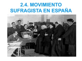 2.4. MOVIMIENTO
SUFRAGISTA EN ESPAÑA
 
