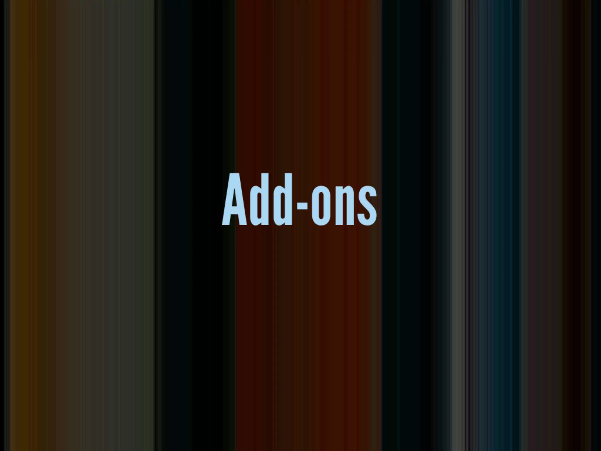 add-ons

• when beta came out only a handful were
  available, mostly plugins
• since then playa, matrix, wygwam, low
  variables, (MORE HERE)
 