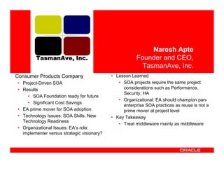 Moving Beyond Project Level SOA