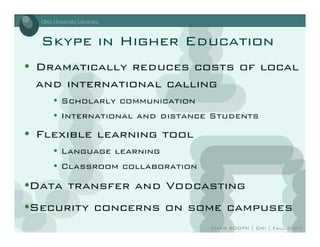 moving communication forward: internet voice and video in libraries