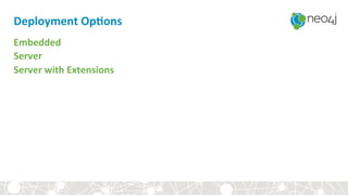Deployment	Op3ons	
Embedded	
Server	
Server	with	Extensions	
 