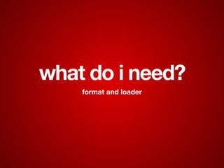 what do i need?
format and loader
 
