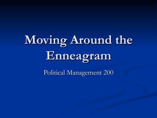 Moving Around the Enneagram Political Management 200 