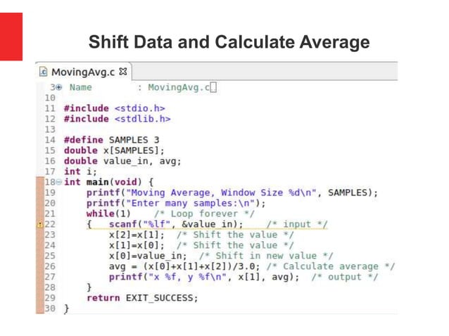 Moving Average Filter in C