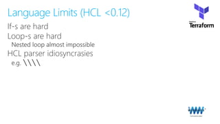 Language Limits (HCL <0.12)
 