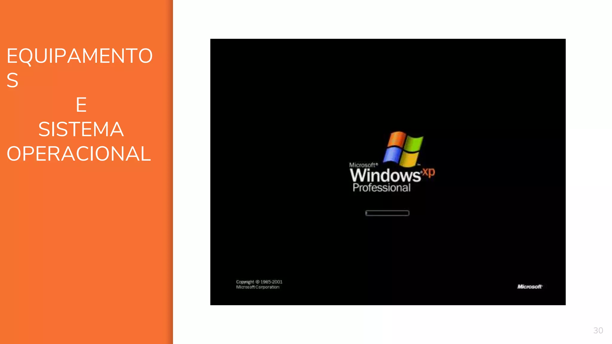 30
EQUIPAMENTO
S
E
SISTEMA
OPERACIONAL
 