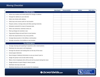 Business Moving Checklist.pdf Tenant Moving Checklist | PDF