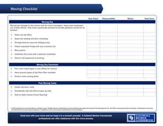 Business Moving Checklist.pdf Tenant Moving Checklist | PDF