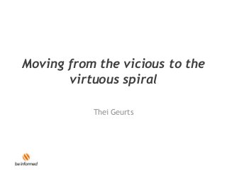 Moving from the vicious to the
virtuous spiral
Thei Geurts
 
