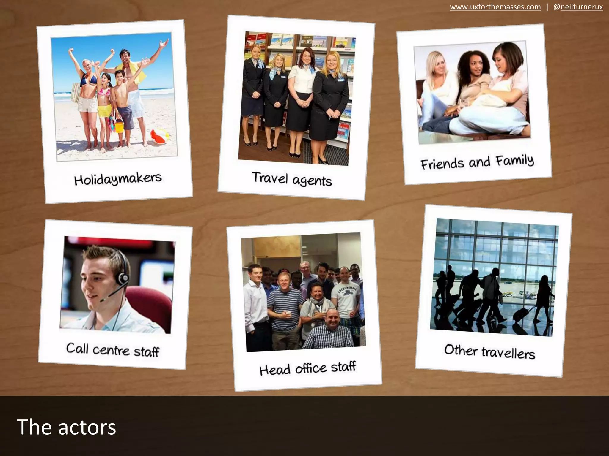 The actors
www.uxforthemasses.com | @neilturnerux
 