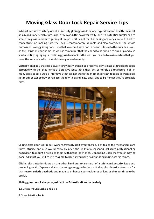 Moving Glass Door Lock Repair Service Tips