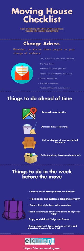 Moving house checklist