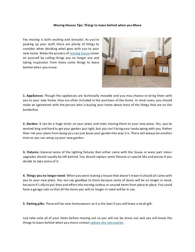 Moving Houses Tips Things To Leave Behind When You Move Moving Houses Tips Things To Leave Behind When You Move