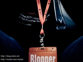 http://blog.eisele.net
http://twitter.com/myfear
 
