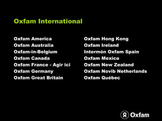Oxfam International Oxfam America 