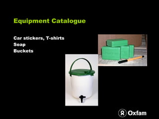 A bucket, jerry cans, and other items in the emergency kit Photo: Glenn Maboloc and Gil Arevalo/Oxfam 