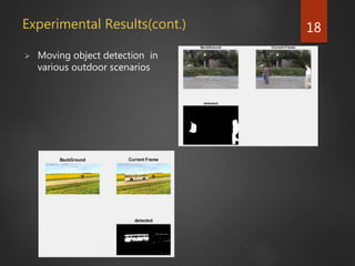 Moving object detection in video surveillance | PPTX