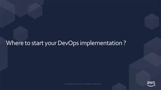 © 2019, Amazon Web Services, Inc. or its Affiliates. All rights reserved.
Whereto startyourDevOpsimplementation?
 