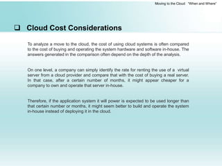 Moving to the Cloud When & Where | PPTX