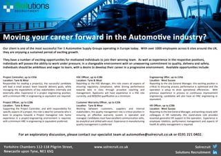 Moving your career forward in the Automotive industry.......