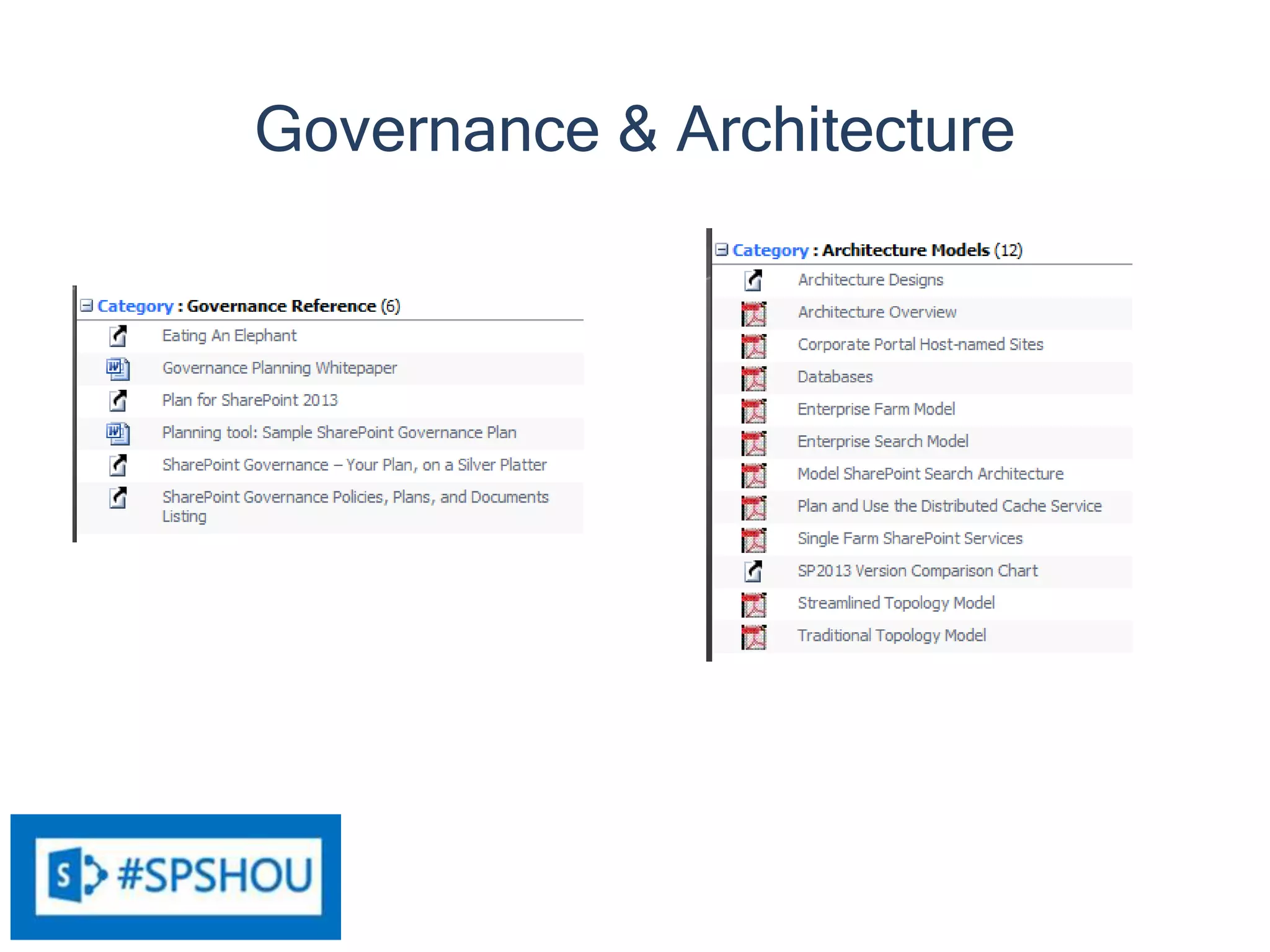 26
Governance & Architecture
 