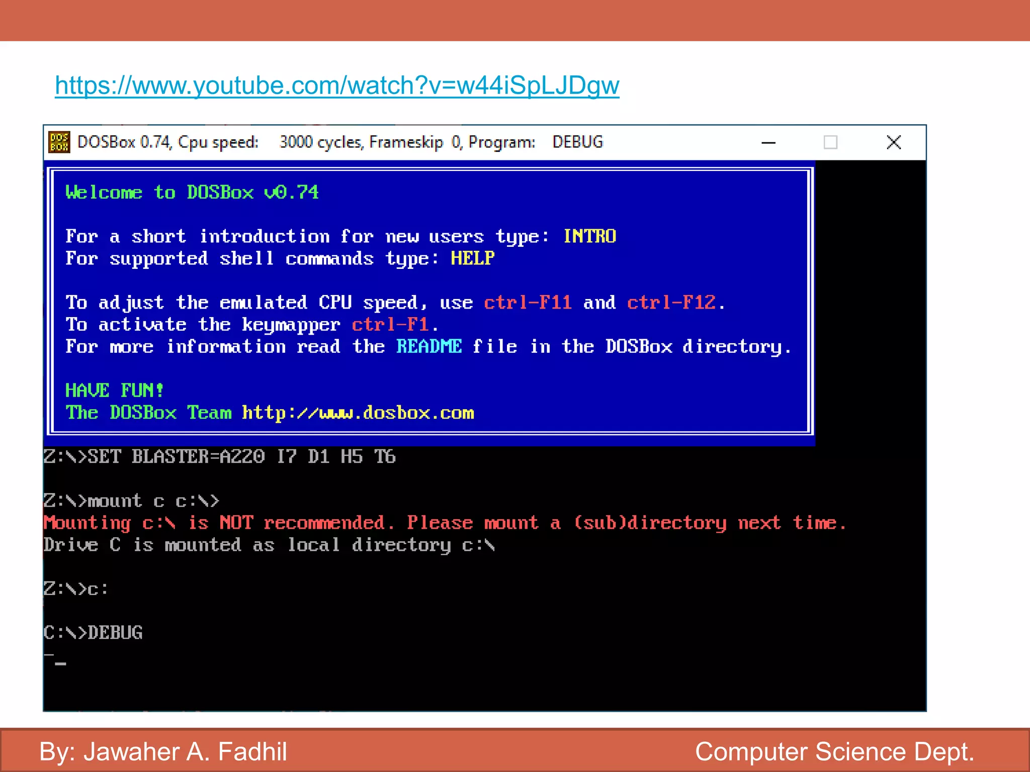 By: Jawaher A. Fadhil Computer Science Dept.
https://www.youtube.com/watch?v=w44iSpLJDgw