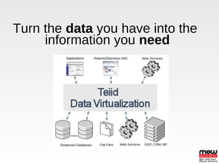 Turn the data you have into the
     information you need
 