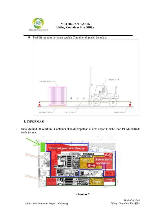 Container Method Pdf Method Of Work Unloading Container With Forklift.docx