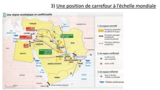 3) Une position de carrefour à l’échelle mondiale
Flottes américaines
Vème
flotte
VIème
flotte
Vème
flotte
 