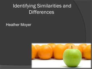 Identifying Similarities and 
Differences 
Heather Moyer 
 