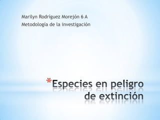 Marilyn Rodríguez Morejón 6 A
Metodología de la investigación




          *
 