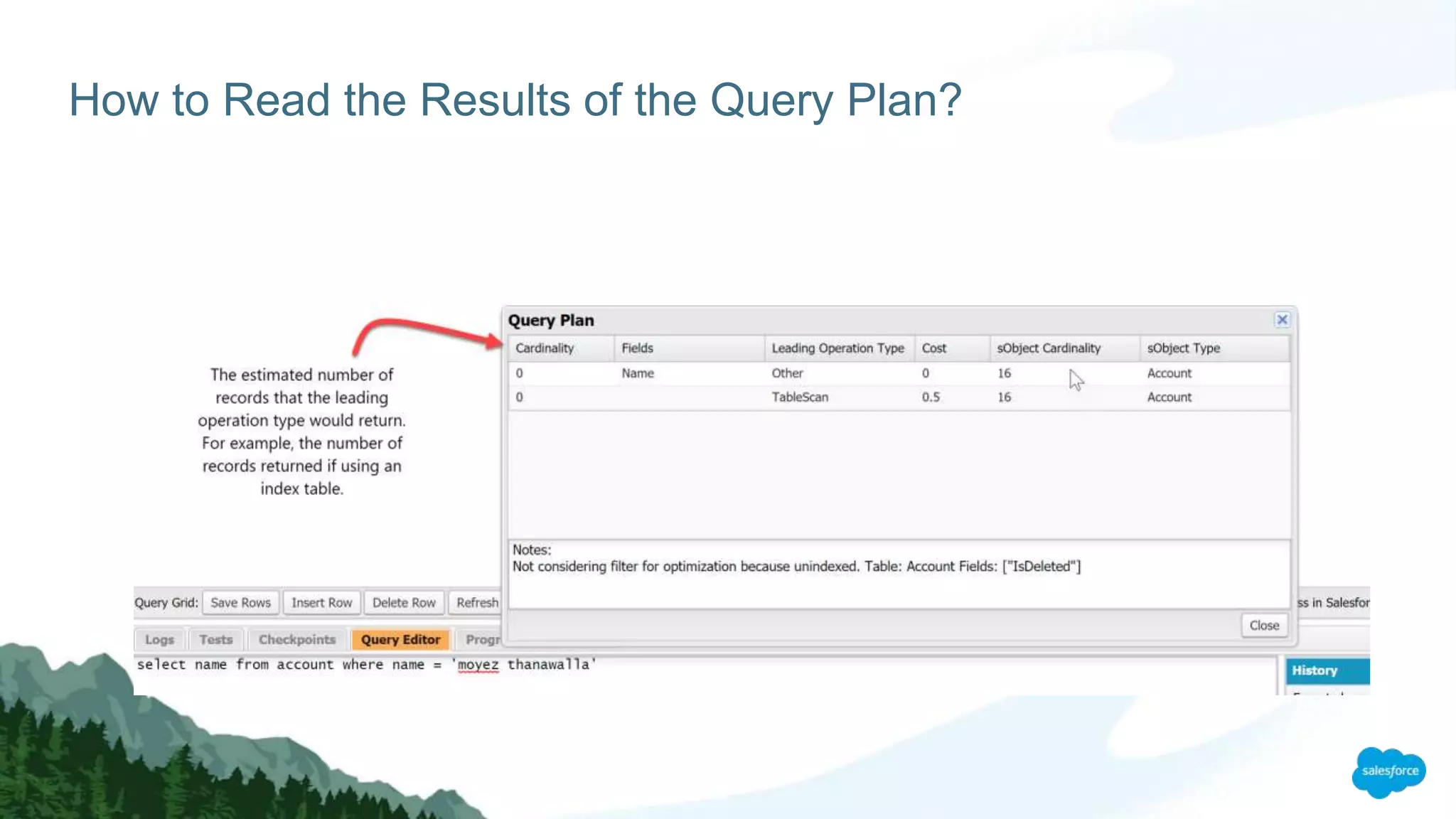 How to Read the Results of the Query Plan?
 