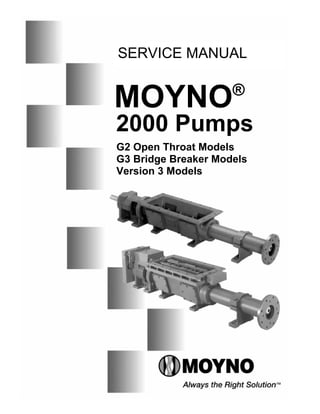 MOYNO®
2000 Pumps
G2 Open Throat Models
G3 Bridge Breaker Models
Version 3 Models
SERVICE MANUAL
 