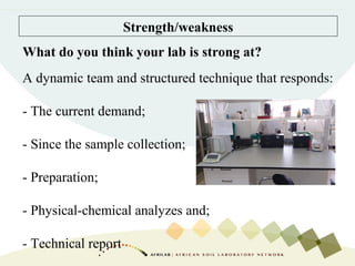 Strength/weakness
What do you think your lab is strong at?
A dynamic team and structured technique that responds:
- The current demand;
- Since the sample collection;
- Preparation;
- Physical-chemical analyzes and;
- Technical report
 
