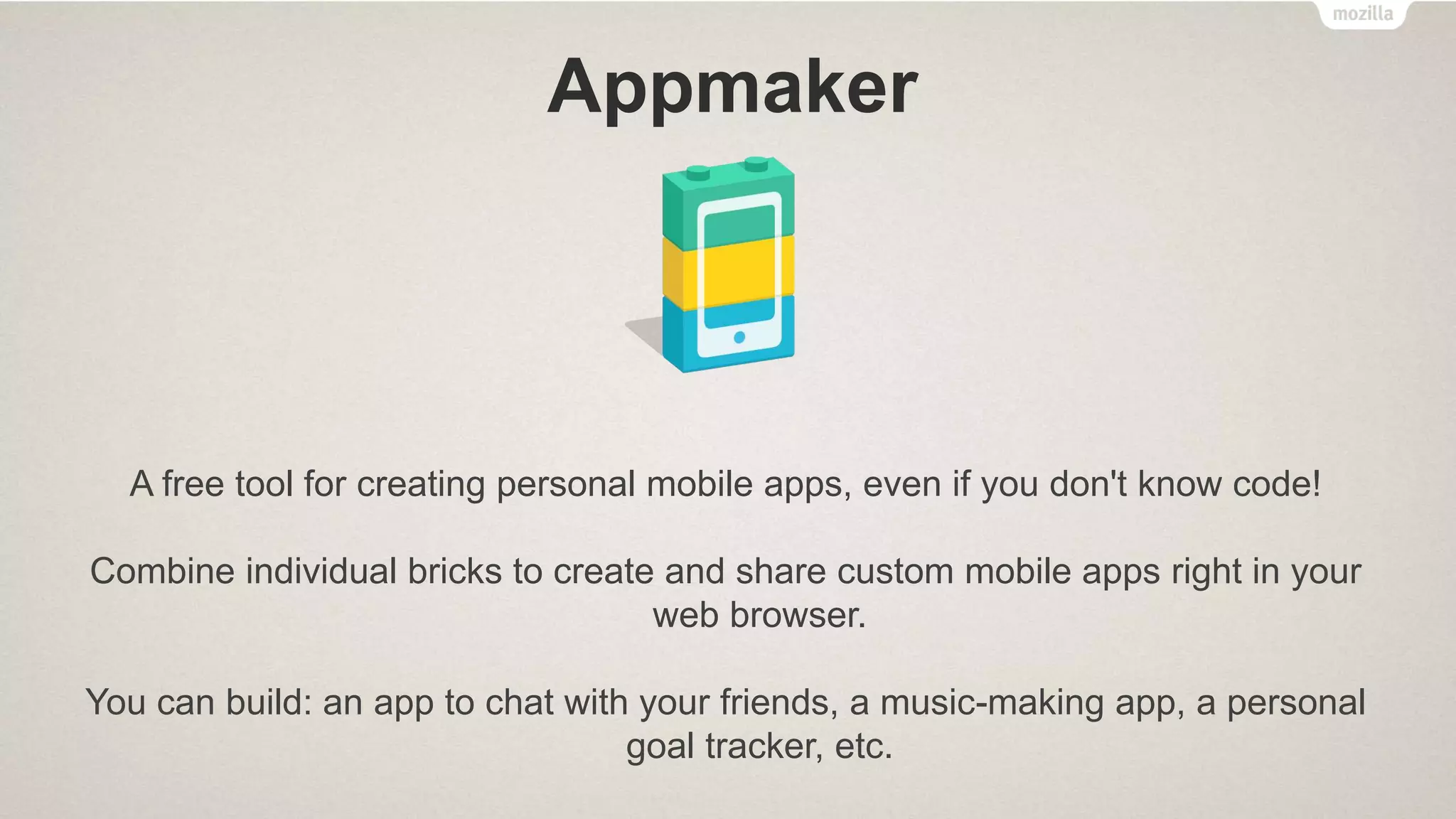 Popcorn Maker
Helps you easily remix web video, audio and images into cool mashups that you can
embed on other websites.
Drag and drop content from the web, then add your own comments and links.
Popcorn Maker videos are dynamic, full of links and unique with every view.
You can build: an animated gif with sound, a documentary with dynamic links, a video
profile to introduce yourself to the world, etc.
 