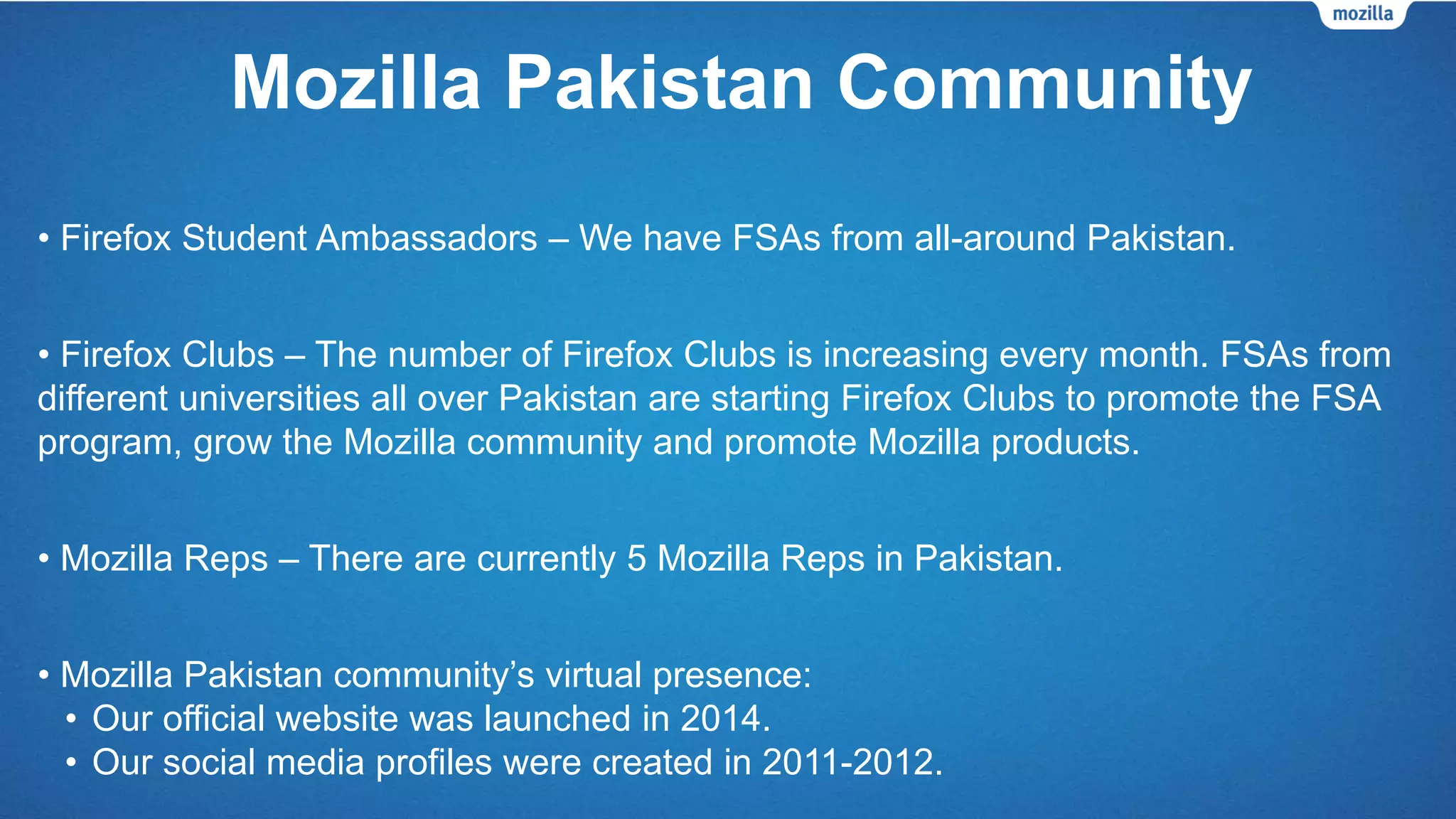 Mozilla Pakistan Community
 