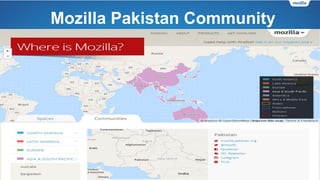 How to Contribute &
Get Involved with Mozilla
Mozilla Contribution Websites
Following are some great resources for you to figure out what you can do & How to
Contribute or Get Involved with Mozilla based on your skills, interests and expertise:
https://www.mozilla.org/en-US/contribute/
http://www.whatcanidoformozilla.org/
 