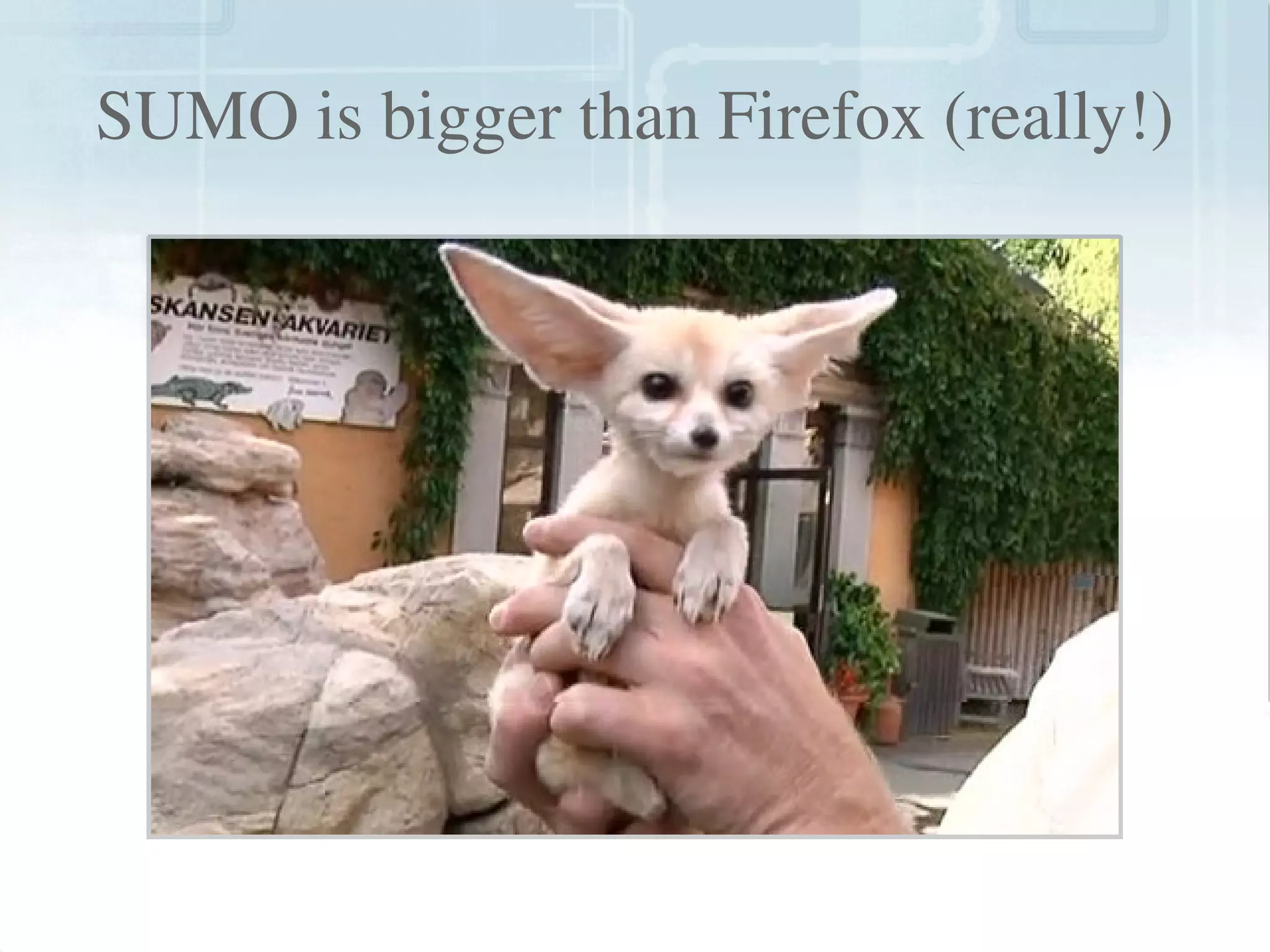 SUMO is bigger than Firefox (really!)




                       
 