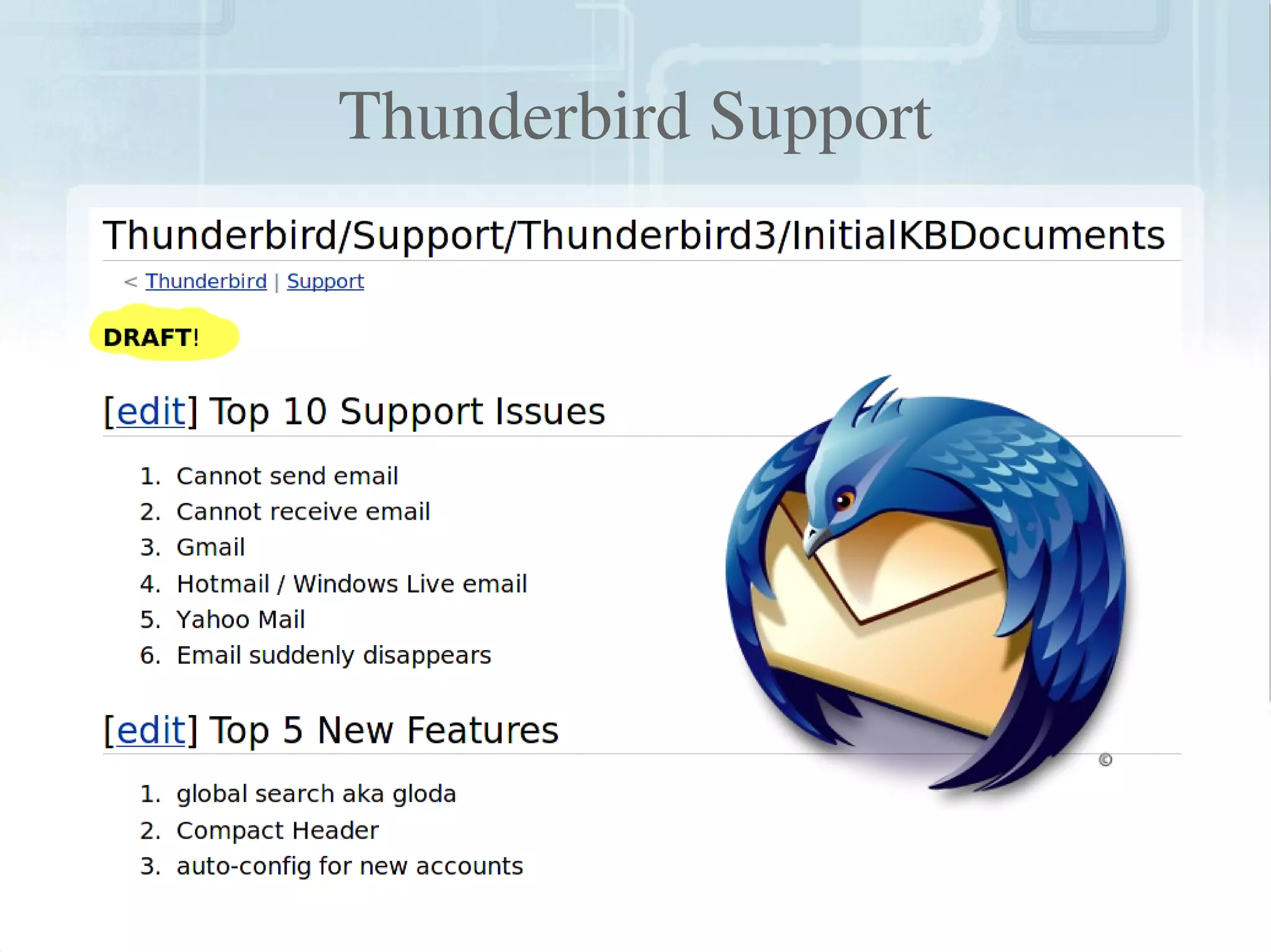 Thunderbird Support




              
 