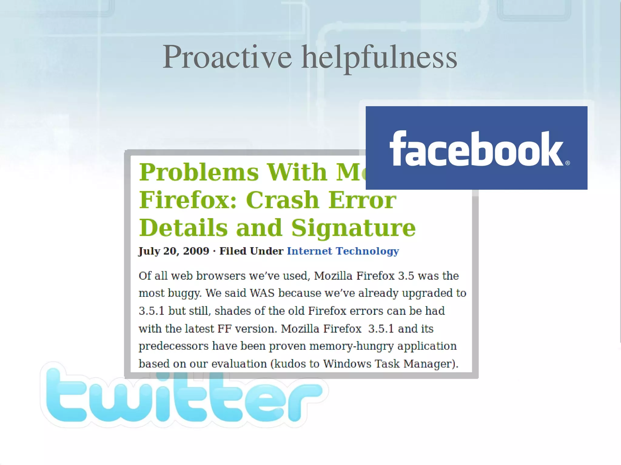 Proactive helpfulness




               
 