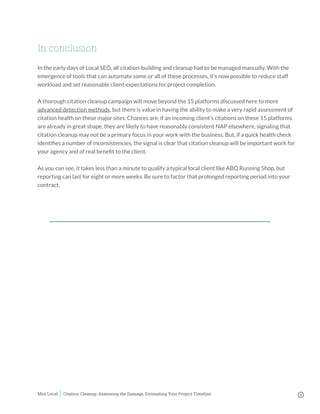 Moz Citation Cleanup