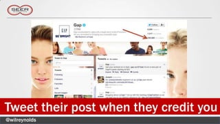 Tweet their post when they credit you
@wilreynolds
 