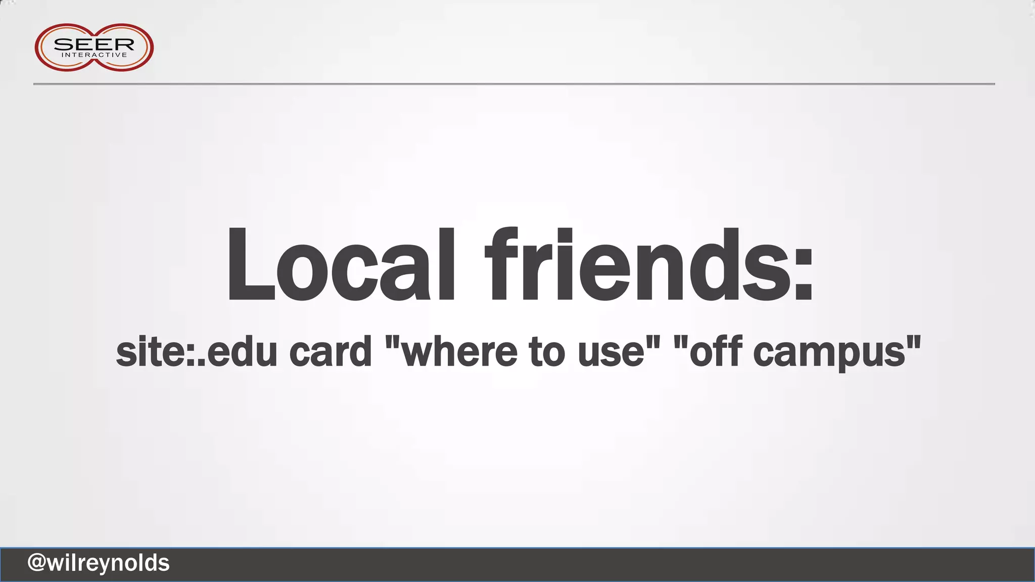 Local friends:
site:.edu card "where to use" "off campus"
@wilreynolds
 